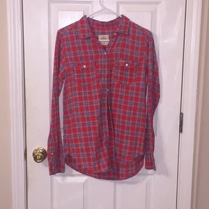 Hollister red flannel, size Medium